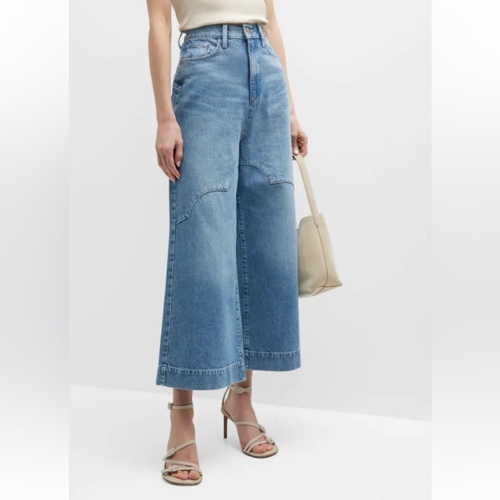 Triarchy from Anthropologie 28 Ms. Ava Cloud-Stitch High Rise Barrel Leg Jeans